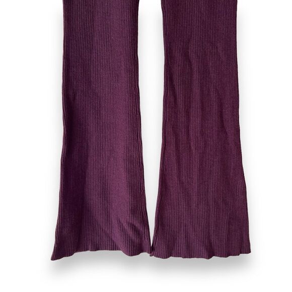 Favorite Daughter Masha Rib Knit Flare Pants XS Wool Blend Plum Purple Cozy - Picture 4 of 9
